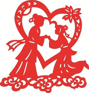 牛郎织女剪纸艺术形象