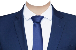 男人蓝色西装正装蓝领带