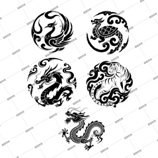 四大神兽图案设计元素