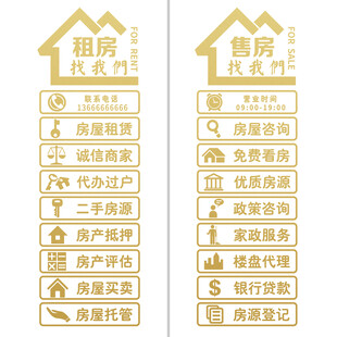 房产中介玻璃门贴纸