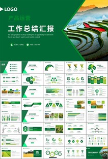 水稻农田农业种植大米PPT模板