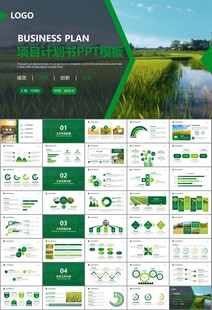 水稻农田农业种植大米PPT模板