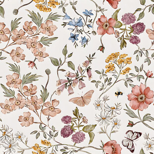 花卉蝴蝶图案的精美织物