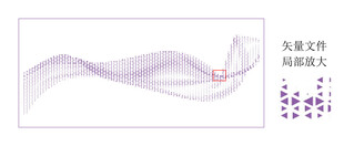 梦幻紫色飘带元素设计图