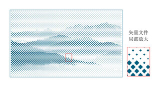 水墨山水风景装饰图案