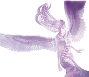 梦幻紫色天使展翅飞翔ai矢量