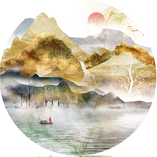 圆形金山画