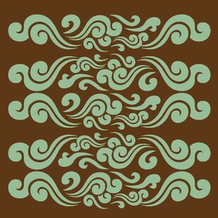 复古中式波浪花纹图案