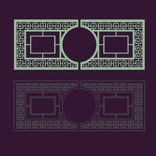 中式古典门窗雕花图案设计