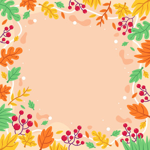 秋季花卉边框背景