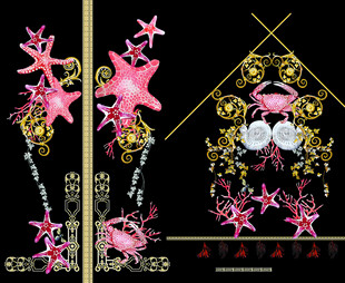 粉色海星装饰图案设计