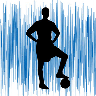 足球运动员剪影