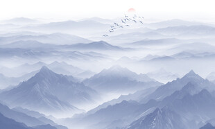 新中式山水画背景墙