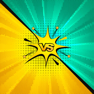 对战主题漫画风矢量背景