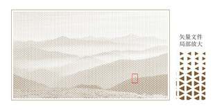 中式山水抽象装饰画