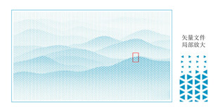 简约山水图案设计素材