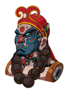 沙和尚机械角色形象插画