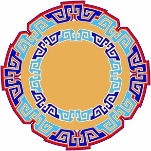 传统中式圆形花纹图案