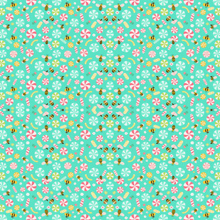 清新碎花绿色背景图案