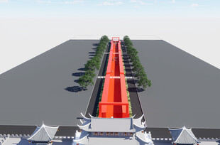 公园道路景观设计效果图