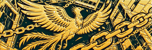 金色飞鹰与链条华丽图案