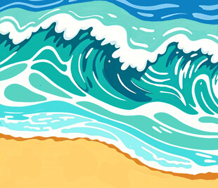 海边波浪插画