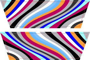 鞋面设计多彩波浪条纹几何图案