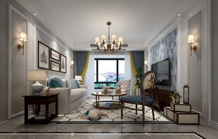 现代轻奢风客厅室内设计