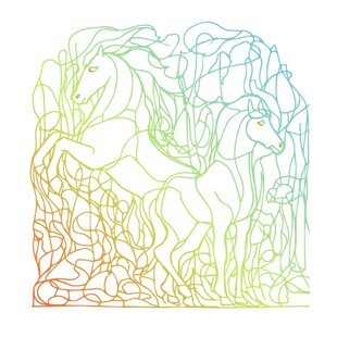 创意矢量春节马抽象线条底纹花纹