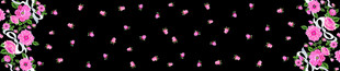 粉色花卉点缀黑色背景