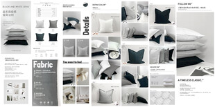 家居抱枕极简高级风靠垫详情页