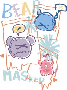 可爱卡通动物面具图案