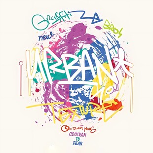 多彩涂鸦风格的日本主题图案