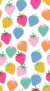 多彩草莓图案背景