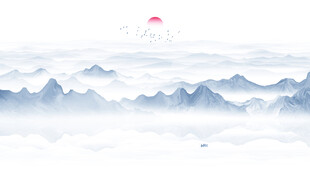 意境水墨山水画