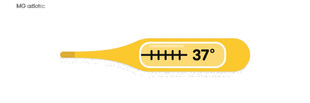 黄色体温计显示37度
