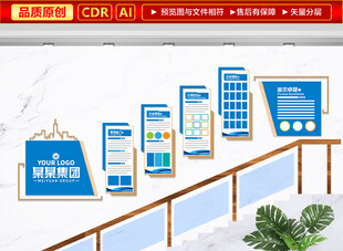 企业楼梯文化墙