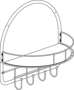 弧形壁挂置物架带挂钩