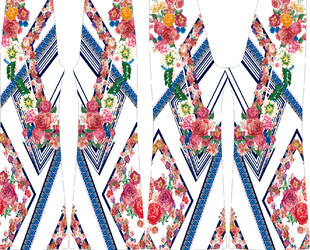 多彩花卉几何图案设计