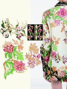 花卉图案时尚披肩设计