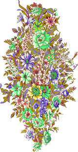 多彩花卉图案装饰画