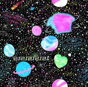 梦幻宇宙星球多彩图案