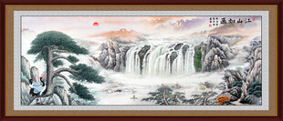 迎客松办公室装饰画