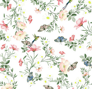 花卉蝴蝶图案背景