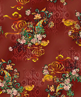 中式传统花卉纹华丽图案