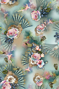 复古花卉图案面料