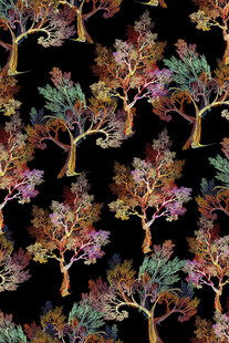 多彩树木无缝图案背景