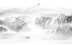 水墨画山水