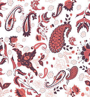 复古佩斯利花纹图案设计