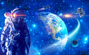 蓝色太空宇航员